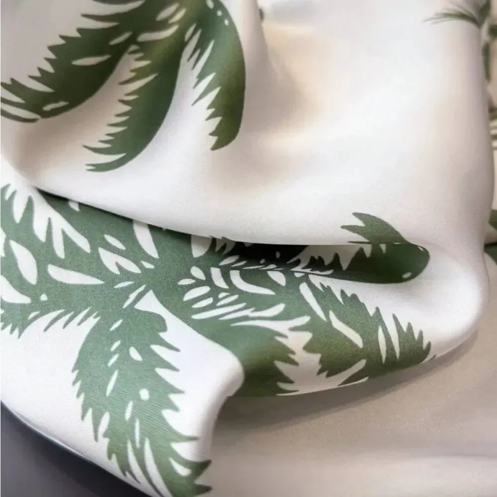 Green Palm Tree Print Scarf A1578